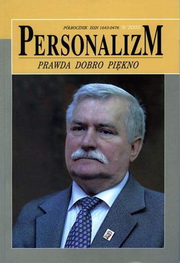 Okładka Półrocznik Personalizm Numer 9 / 2005